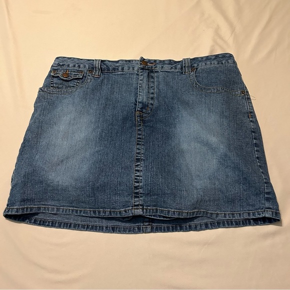 Vintage Venezia Jean Skort Size 18 | Y2K Mid-Rise Stretch Denim Mini Skirt - Picture 1 of 9